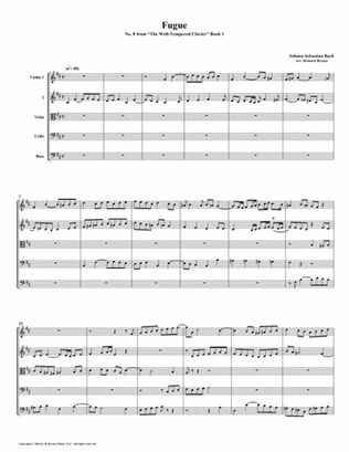 Fugue 08 from Well-Tempered Clavier, Book 1 (String Quintet)