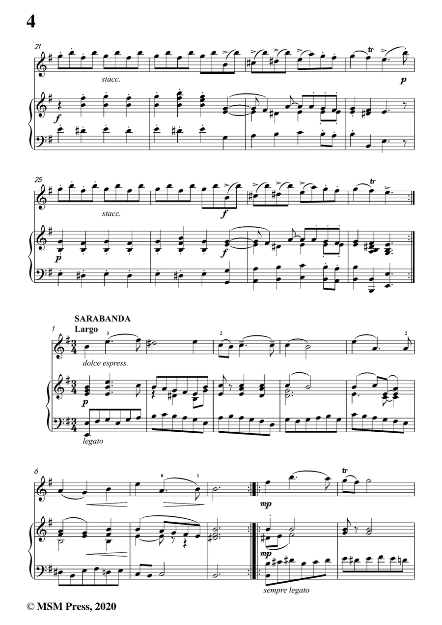 Corelli-Violin Sonata No.8 in e minor,Op.5 No.8,for Vioin&Piano Violin Solo scores gallery preview page 6