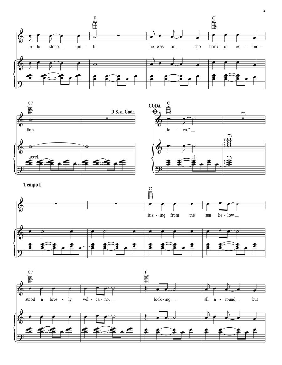 Lava (from Lava) Piano, Vocal, Guitar scores gallery preview page 5