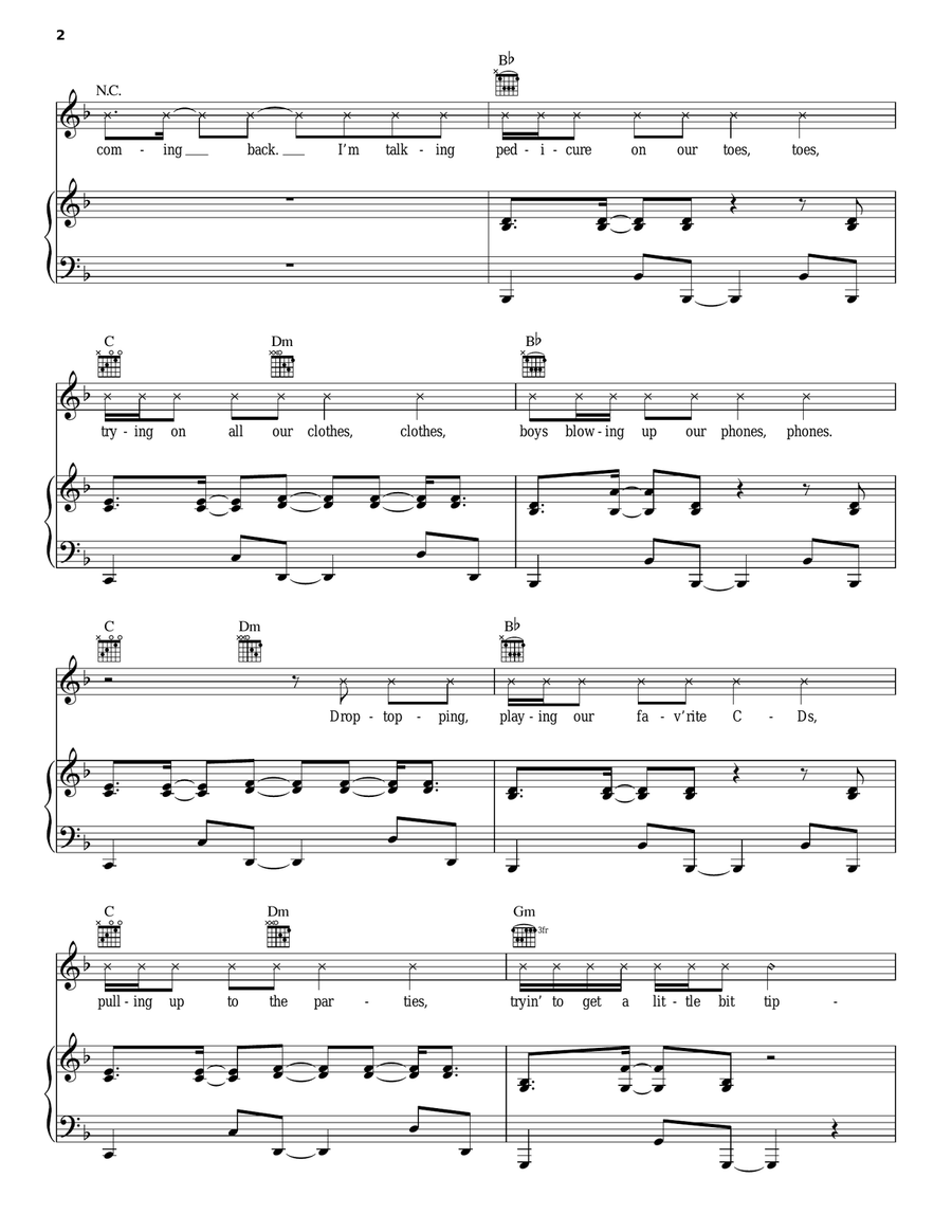 Tik Tok Piano, Vocal, Guitar scores gallery preview page 2