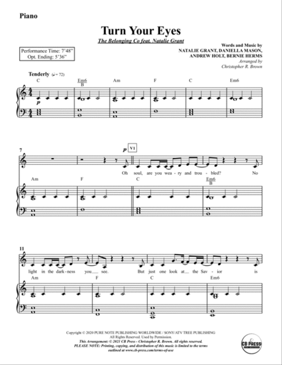 Turn Your Eyes 4-Part scores gallery preview page 2