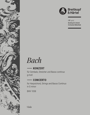 Book cover for Harpsichord Concerto in G minor BWV 1058