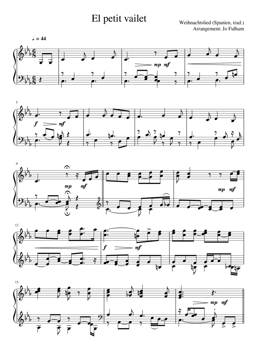 El petit vailet Piano Solo scores gallery preview page 1