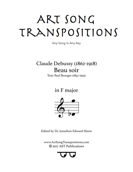 DEBUSSY: Beau soir (transposed to F major)