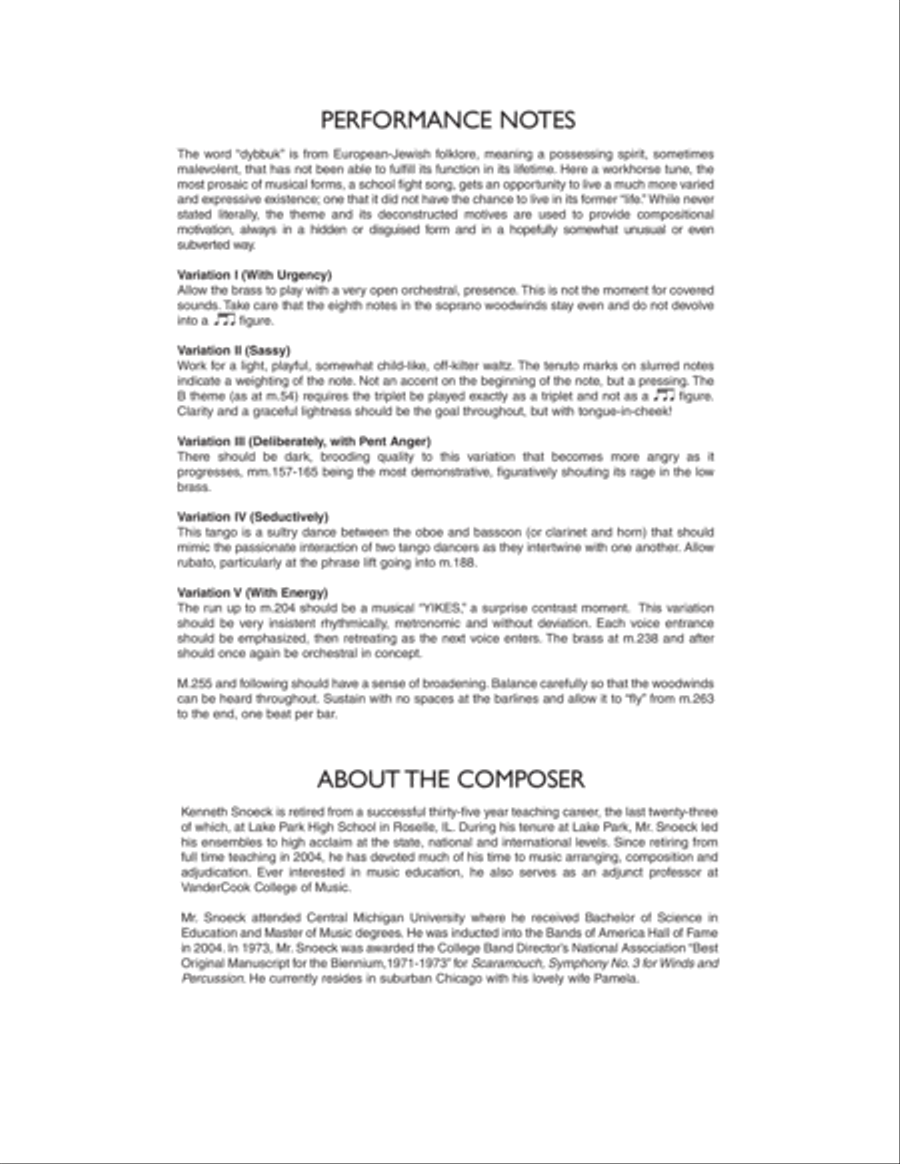 Dybbuk Variations - Conductor Score (Full Score) Conductor Score scores gallery preview page 2