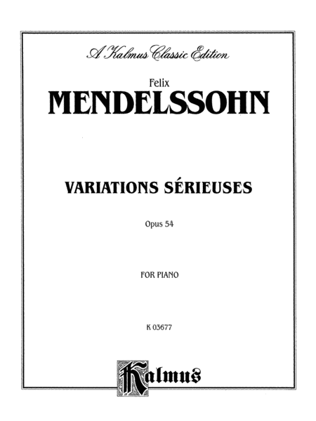 Variations sérieuses, Op. 54