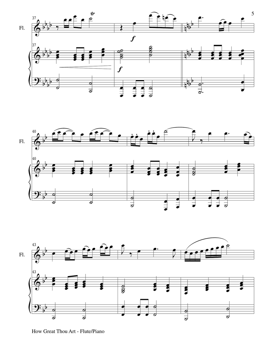 Gary Lanier: HYMNS of PRAISE and ADORATION (Duets for Flute & Piano) Woodwind Duet scores gallery preview page 6