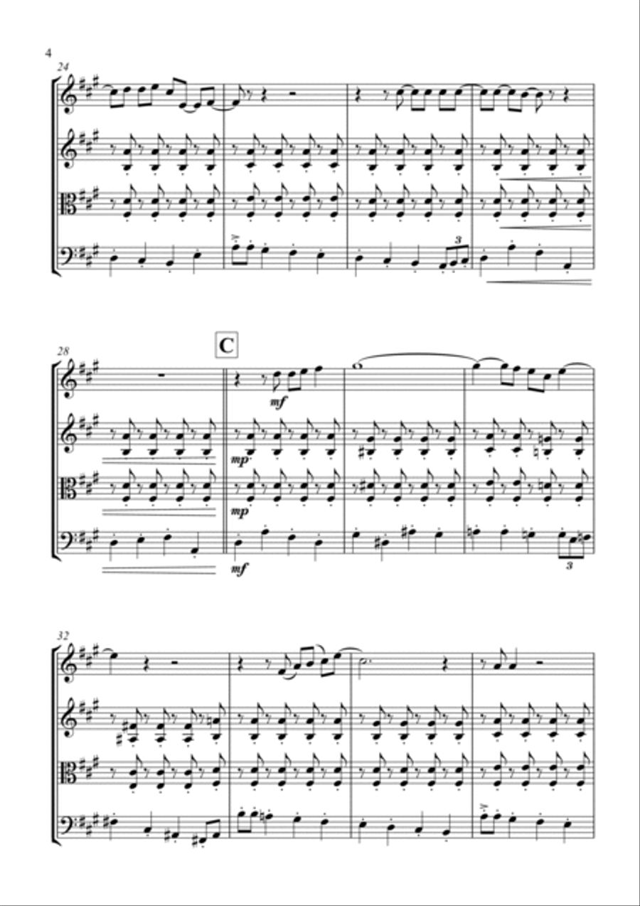 My Baby Just Cares For Me String Quartet scores gallery preview page 4