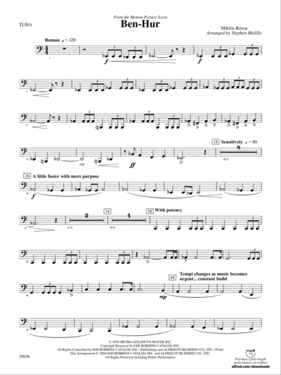 Ben-Hur: Tuba Concert Band scores gallery preview page 1