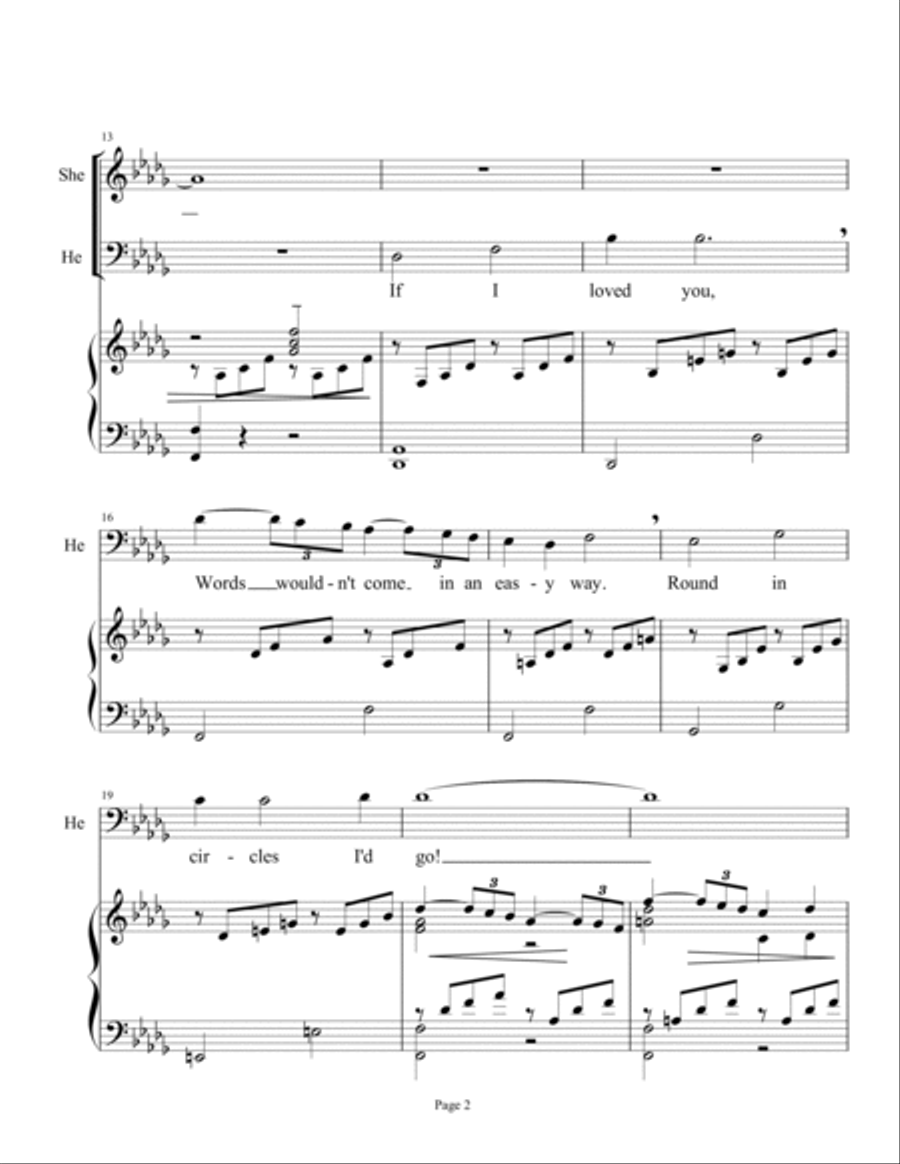 If I Loved You Piano scores gallery preview page 2