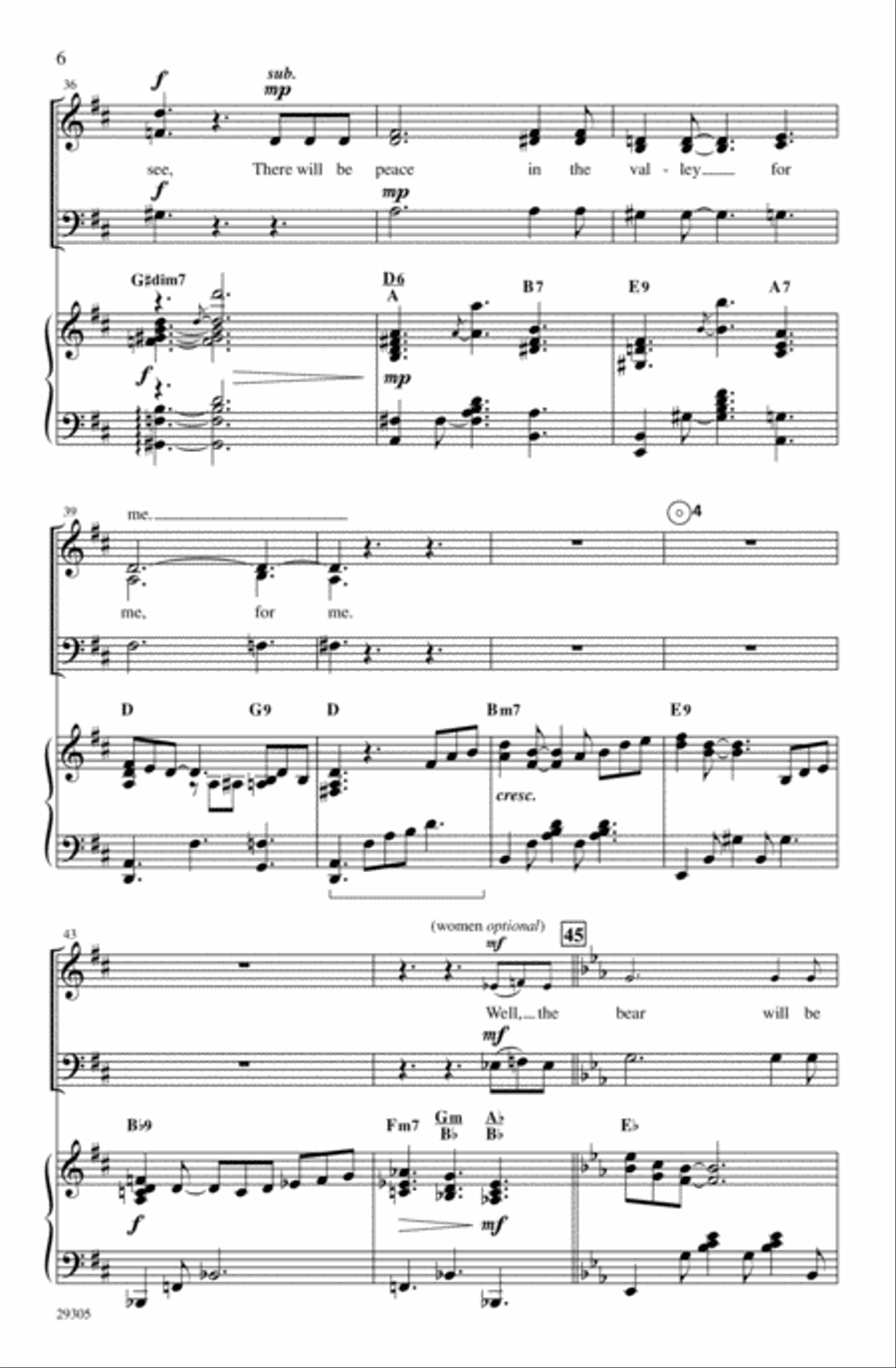 Peace in the Valley Choir scores gallery preview page 5