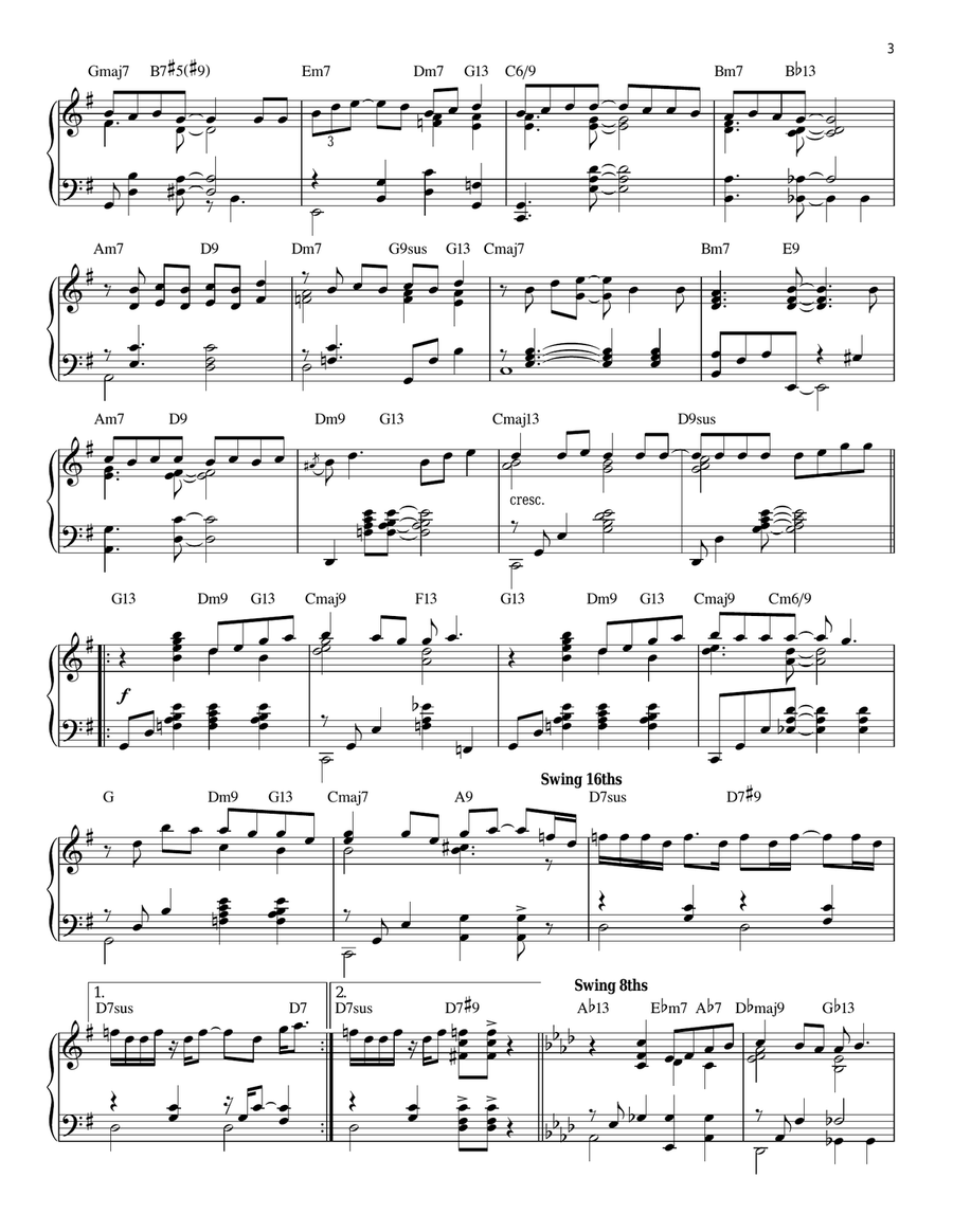 Man In The Mirror [Jazz version] (arr. Brent Edstrom) Piano Solo scores gallery preview page 3