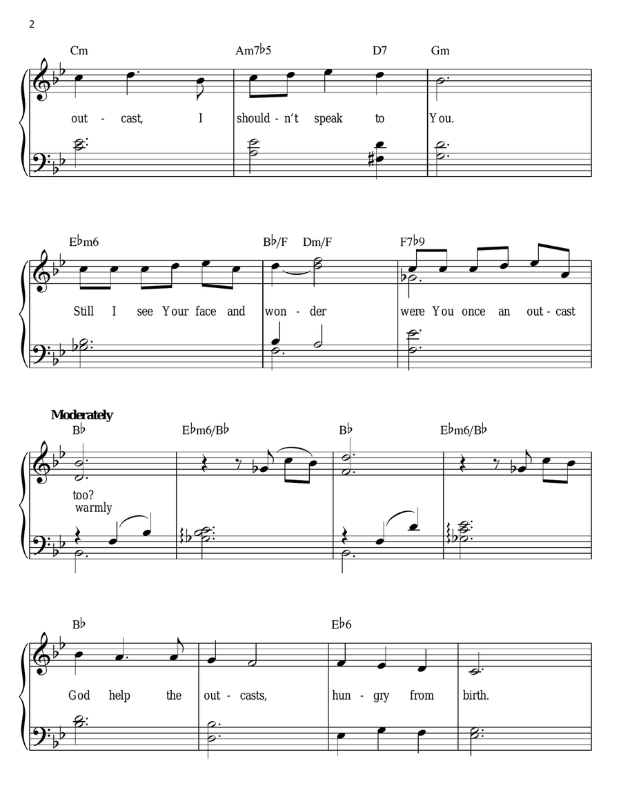 God Help The Outcasts (from The Hunchback Of Notre Dame) Easy Piano scores gallery preview page 2