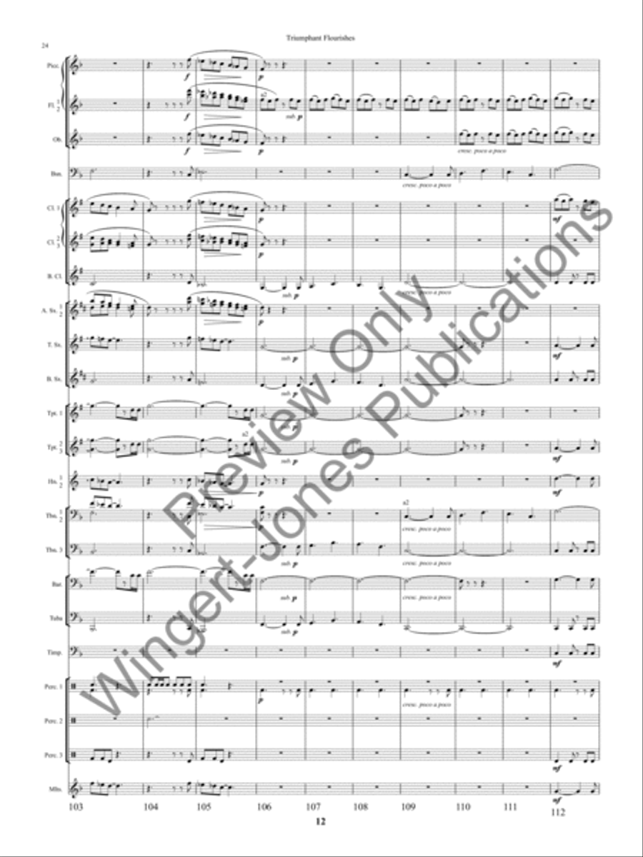 Triumphant Flourishes Concert Band scores gallery preview page 15