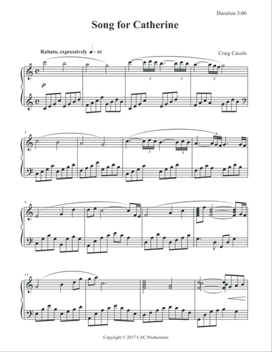 Song for Catherine Song for Catherine Piano Solo scores gallery preview page 2