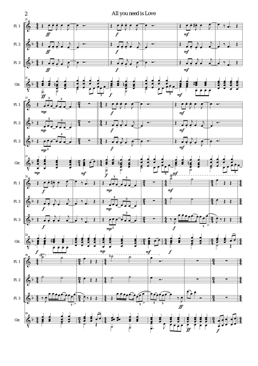 All You Need Is Love All You Need Is Love Small Ensemble scores gallery preview page 2