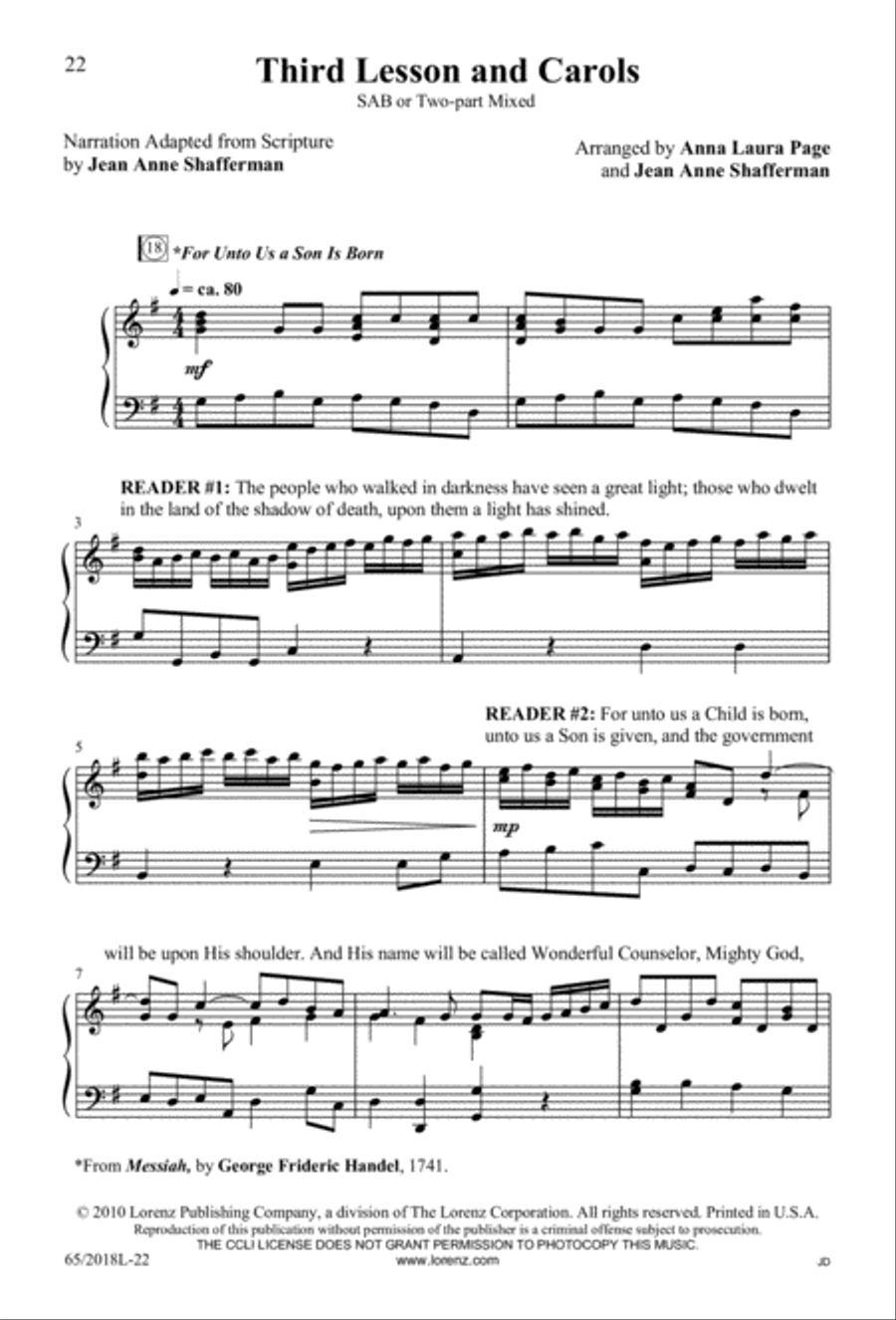 A Ceremony of Lessons and Carols 3-Part scores gallery preview page 23