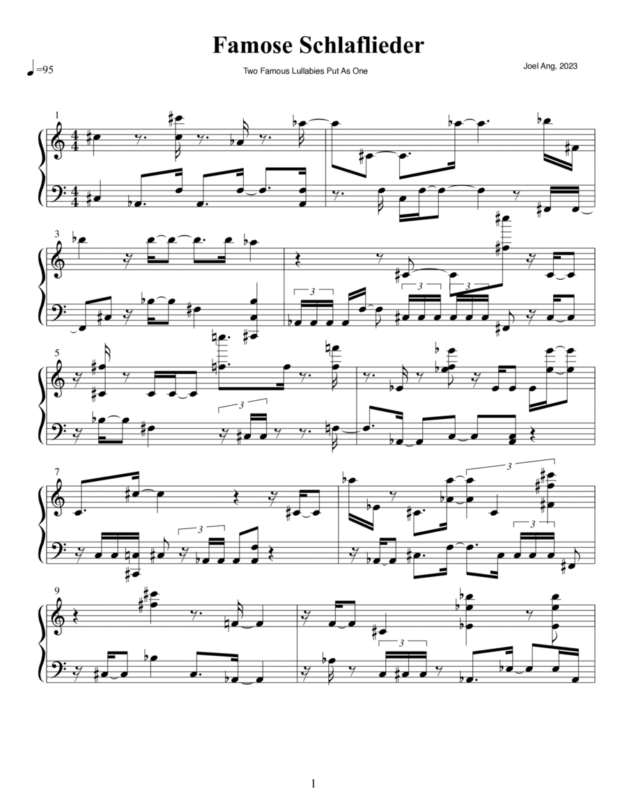 Famose Schlaflieder Piano Solo scores gallery preview page 1