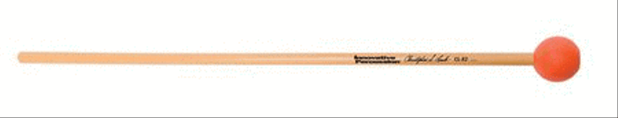 Medium Dark Xylophone Mallets - 1 Inch Synthetic Top-weighted - Orange - Rattan