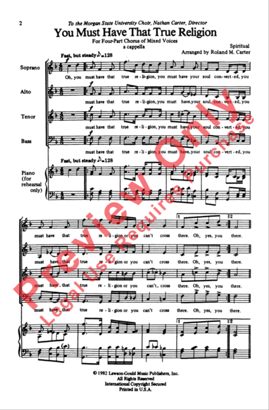 You Must Have That True Religion 4-Part scores gallery preview page 2