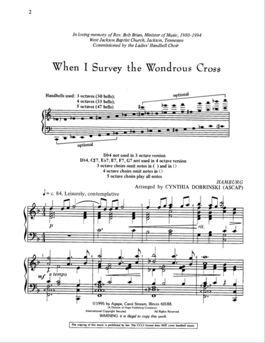 When I Survey the Wondrous Cross 5-Octaves scores gallery preview page 2