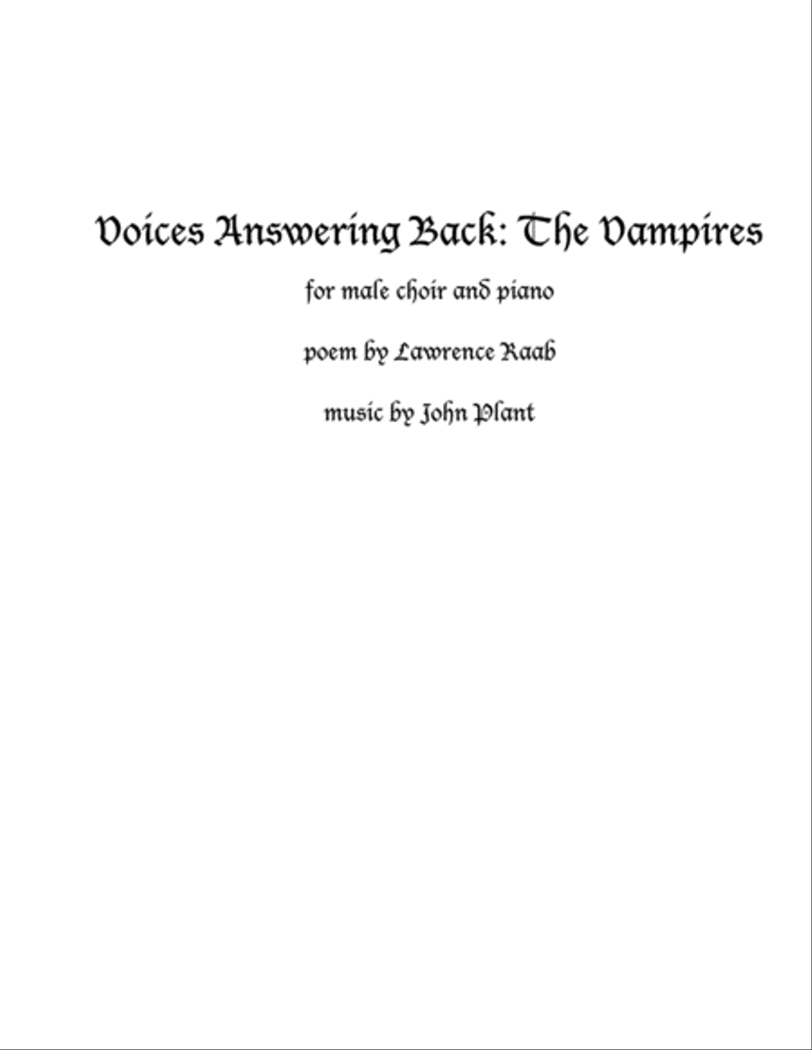 Voices Answering Back: The Vampires TTBB scores gallery preview page 1