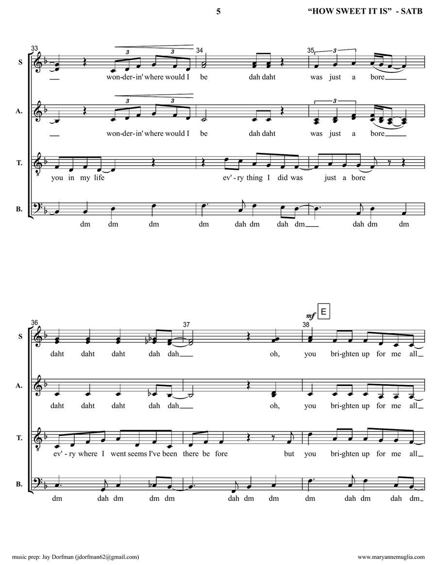 How Sweet It Is (to Be Loved By You) Divisi scores gallery preview page 5