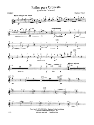 Bailes para Orquesta (For Two Solo Violins and String Orchestra): 1st Violin