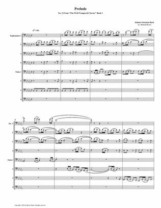 Prelude 22 from Well-Tempered Clavier, Book 1 (Euphonium-Tuba Octet)