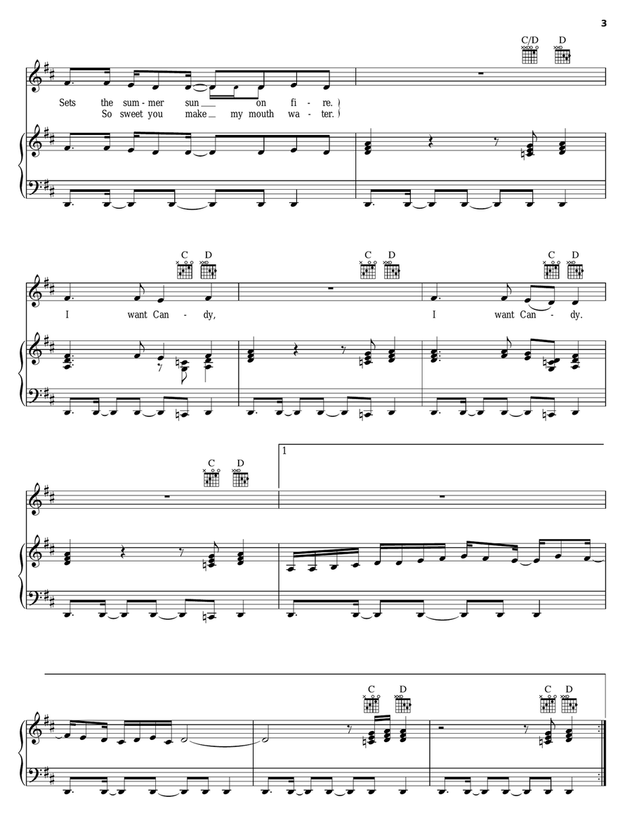 I Want Candy I Want Candy Piano, Vocal, Guitar scores gallery preview page 3