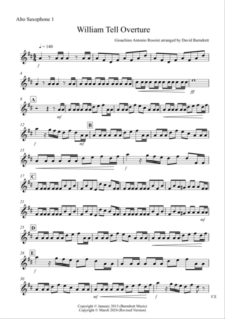William Tell Overture for Saxophone Trio Woodwind Trio scores gallery preview page 5