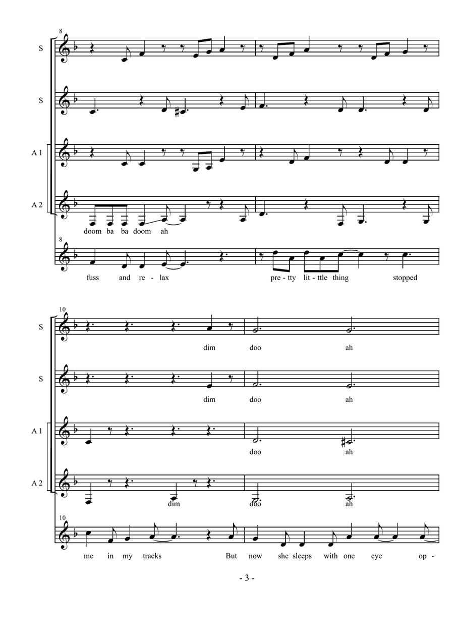 Girl With One Eye Girl With One Eye Choir scores gallery preview page 3