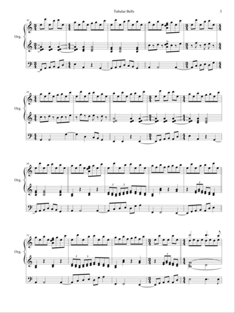 Tubular Bells Organ Solo scores gallery preview page 4