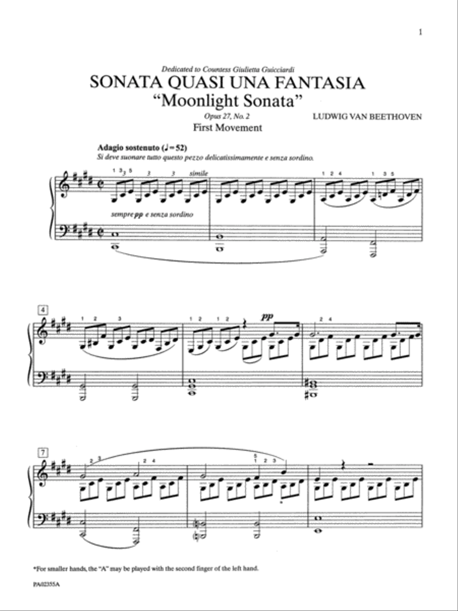 Moonlight Sonata, Op. 27, No. 2 (Complete) Small Ensemble scores gallery preview page 3