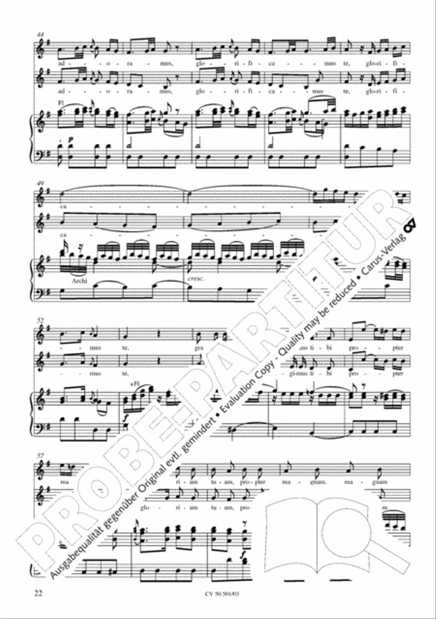 Mass in C Major 4-Part scores gallery preview page 23