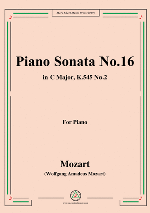 Book cover for Mozart-Piano Sonata No.16 in C Major,K.545,No.2