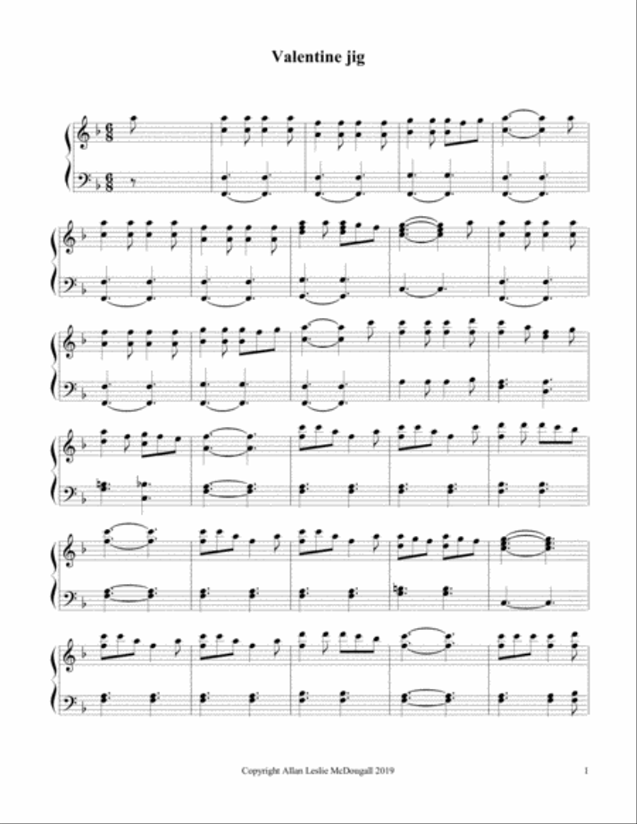 Valentine jig Valentine jig Piano Solo scores gallery preview page 1