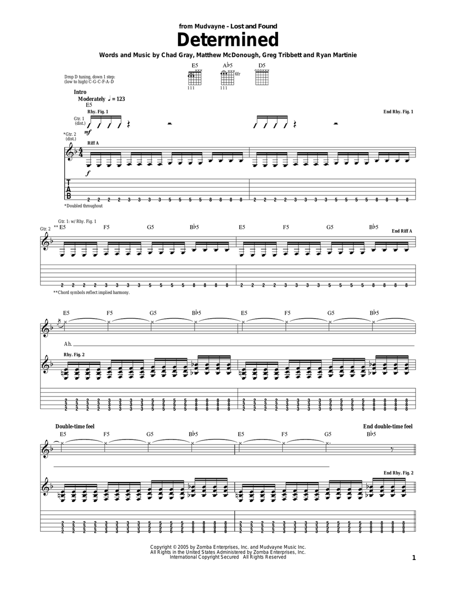 Determined Electric Guitar scores gallery preview page 1