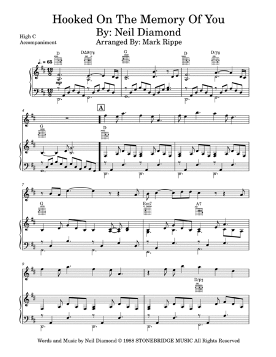 Hooked On The Memory Of You Piano scores gallery preview page 2