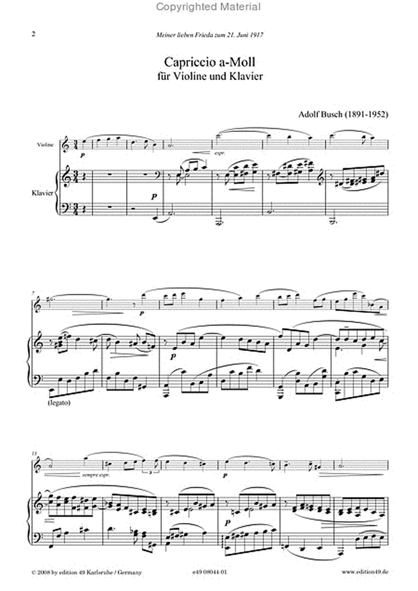 Capriccio fur Violine und Klavier BoO 11