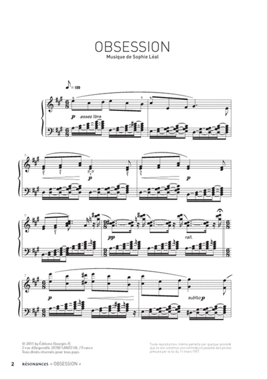 Obsession + Album `Résonnances` Inclus Piano Solo scores gallery preview page 3