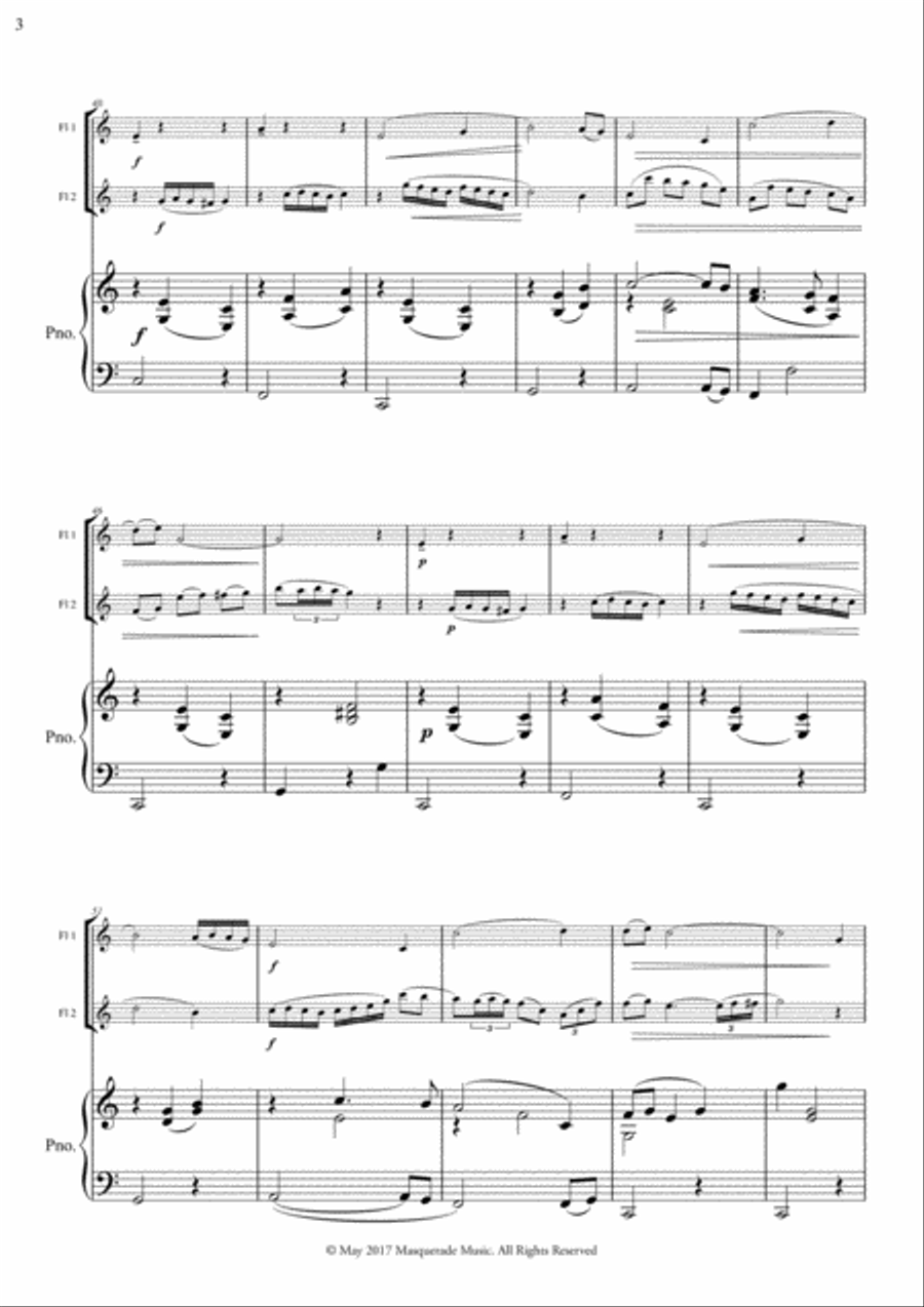 Two Miniatures for 2 Flutes and Piano (with optional piccolo duet) Flute Duet scores gallery preview page 4