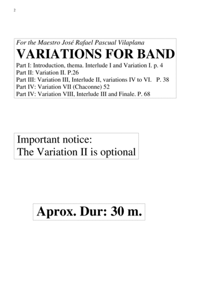 VARIATIONS FOR BAND image number null