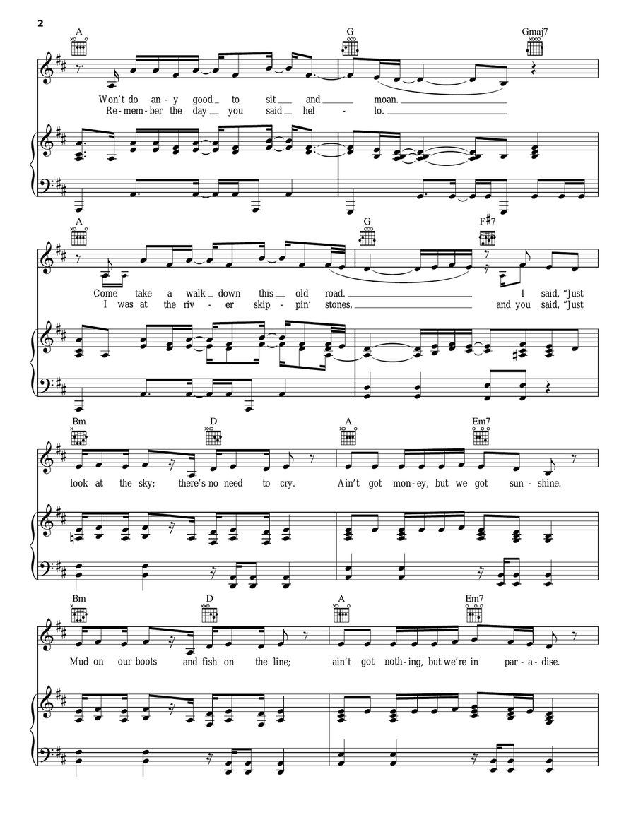 Sunshine Acoustic Guitar scores gallery preview page 2
