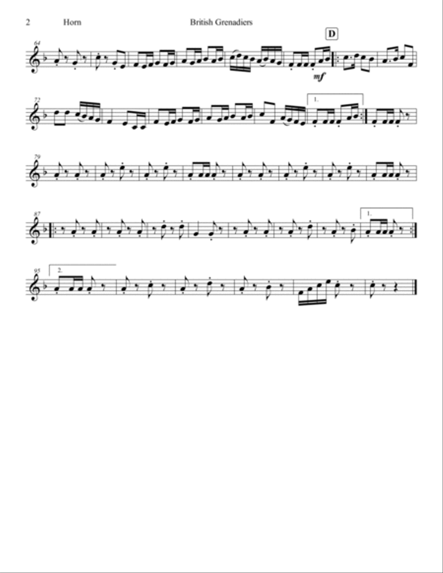 British Grenadiers Brass Ensemble scores gallery preview page 2