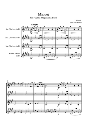Six Classical Minuets for Clarinet Quartet