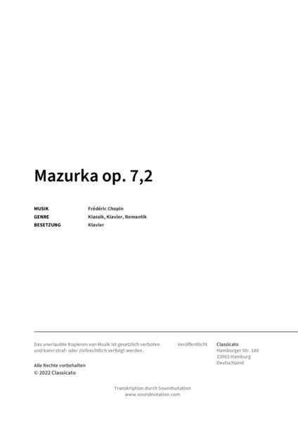 Mazurka op. 7, no. 2 image number null