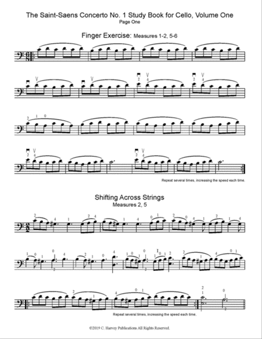 The Saint-Saens Cello Concerto No. 1 Study Book, Part One Cello Solo scores gallery preview page 3