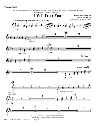 I Will Trust You - Bb Trumpet 2,3