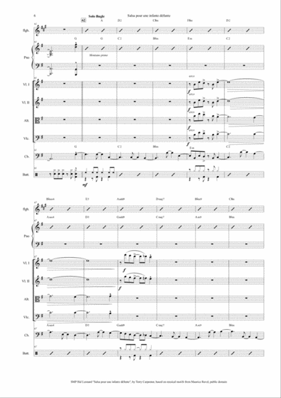 Salsa pour une infante defunte (based on musical motifs from Maurice Ravel) String Orchestra scores gallery preview page 6